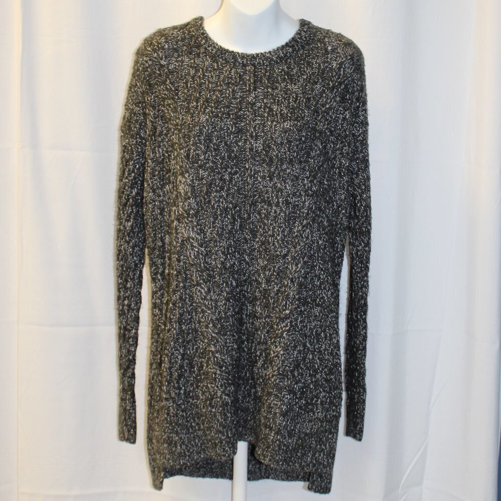 Isabel Maternity Women’s Grey Cable Knit Long Sleeve Sweater Size Medium